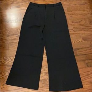 High waisted, wide leg, black pants